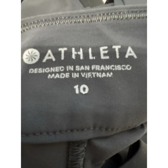 Athleta Pants Size 10 Black Pull On  Zipper Ankle Tapered Pockets Stretch - Picture 9 of 9